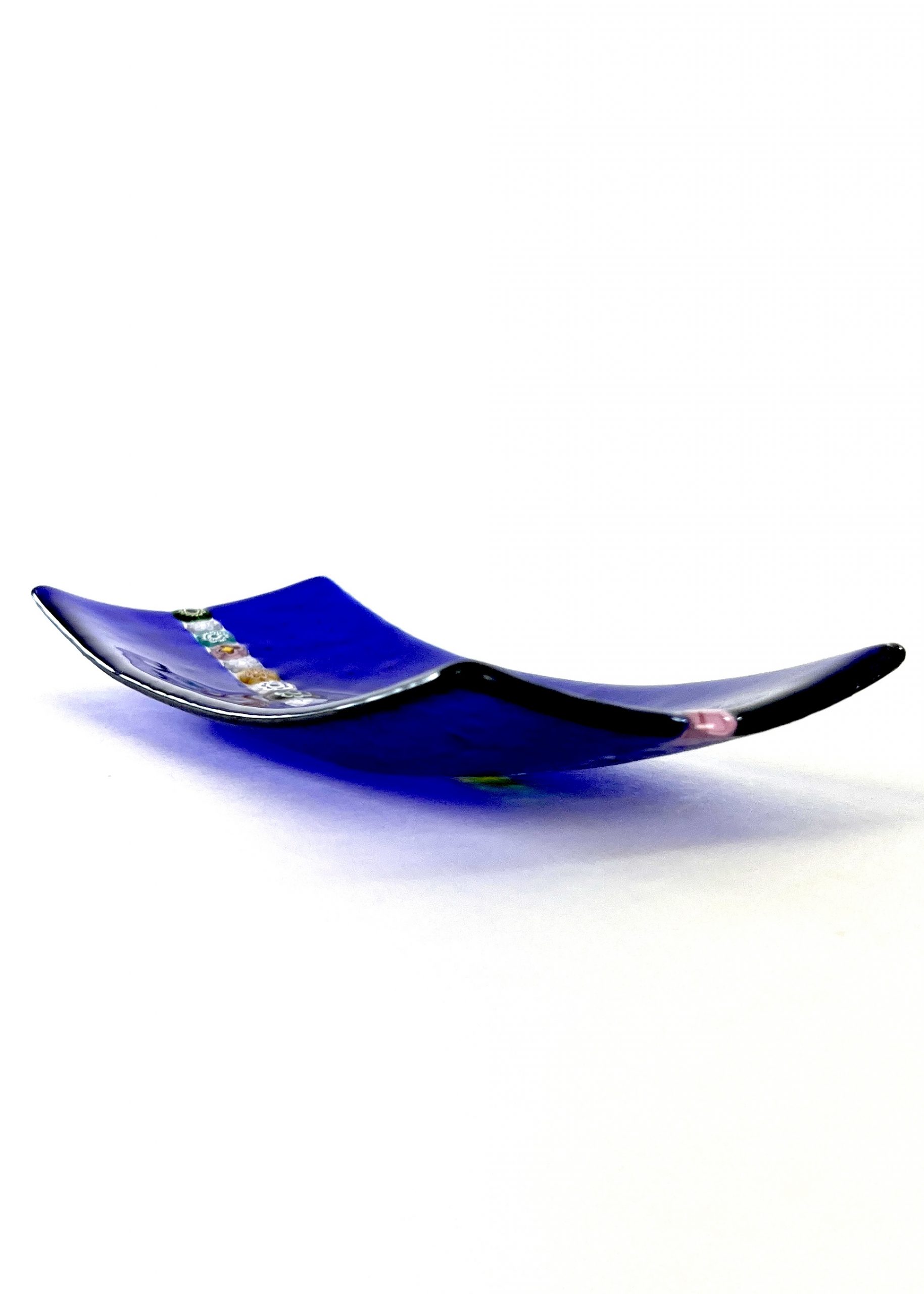 Alka Blue Rectangular Murano Glass Plate Made Murano Glass