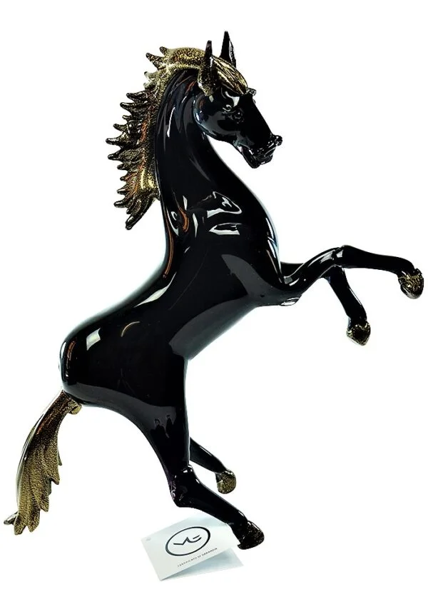 Murano Glass Animals - Black Horse - Murano Art