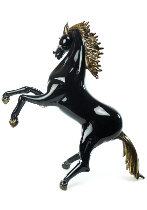 Murano Glass Animals - Black Horse - Murano Art