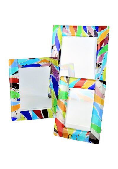 Porta Foto In Vetro Di Murano – Scaglie Multicolore