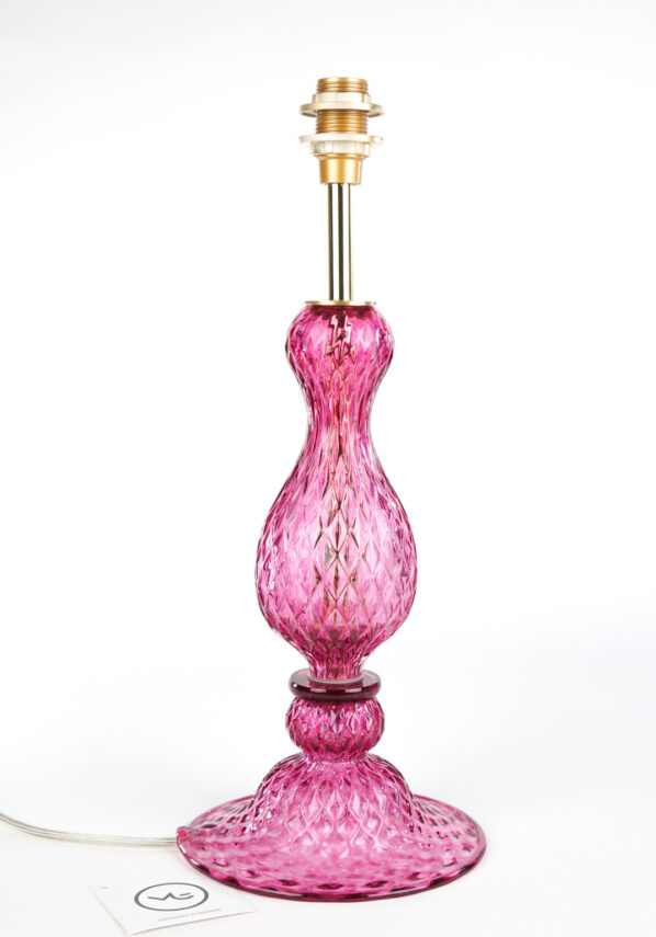 Murano Glass Pink Table Lamp - Venetian Glass Lamps