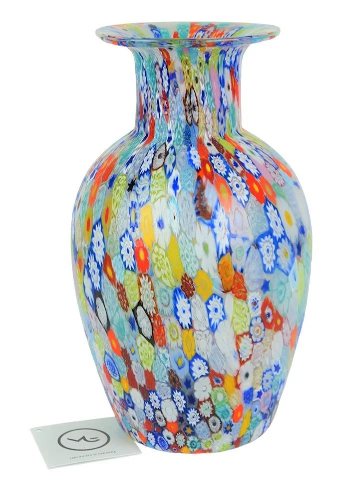 Flower Vase・MURANO，ミルフィオリ イタリア製 Amazon.de: Murano Glas Vase Nudeln mit Murrina Millefiori