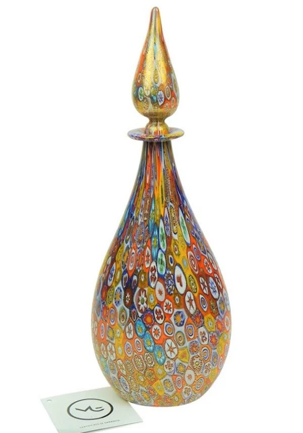 Murano Glass Bottle With Murrina Millefiori