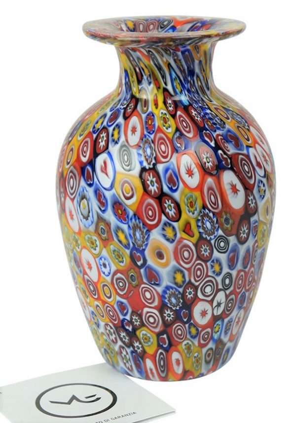 Venetian Glass Vase - Pasta - With Murrina Millefiori