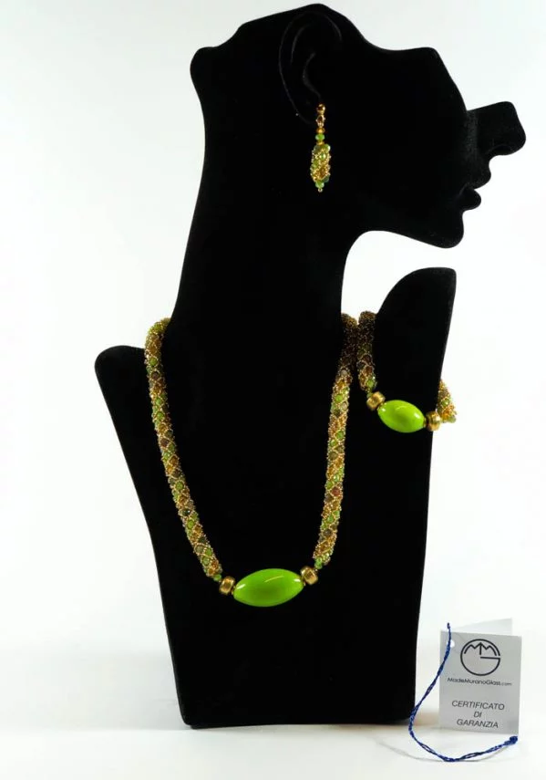 Egiziana Ii - Murano Glass Jewelry - Necklace Bracelet Earrings
