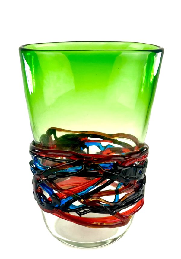 Udine - Shaded Green Murano Glass Vase