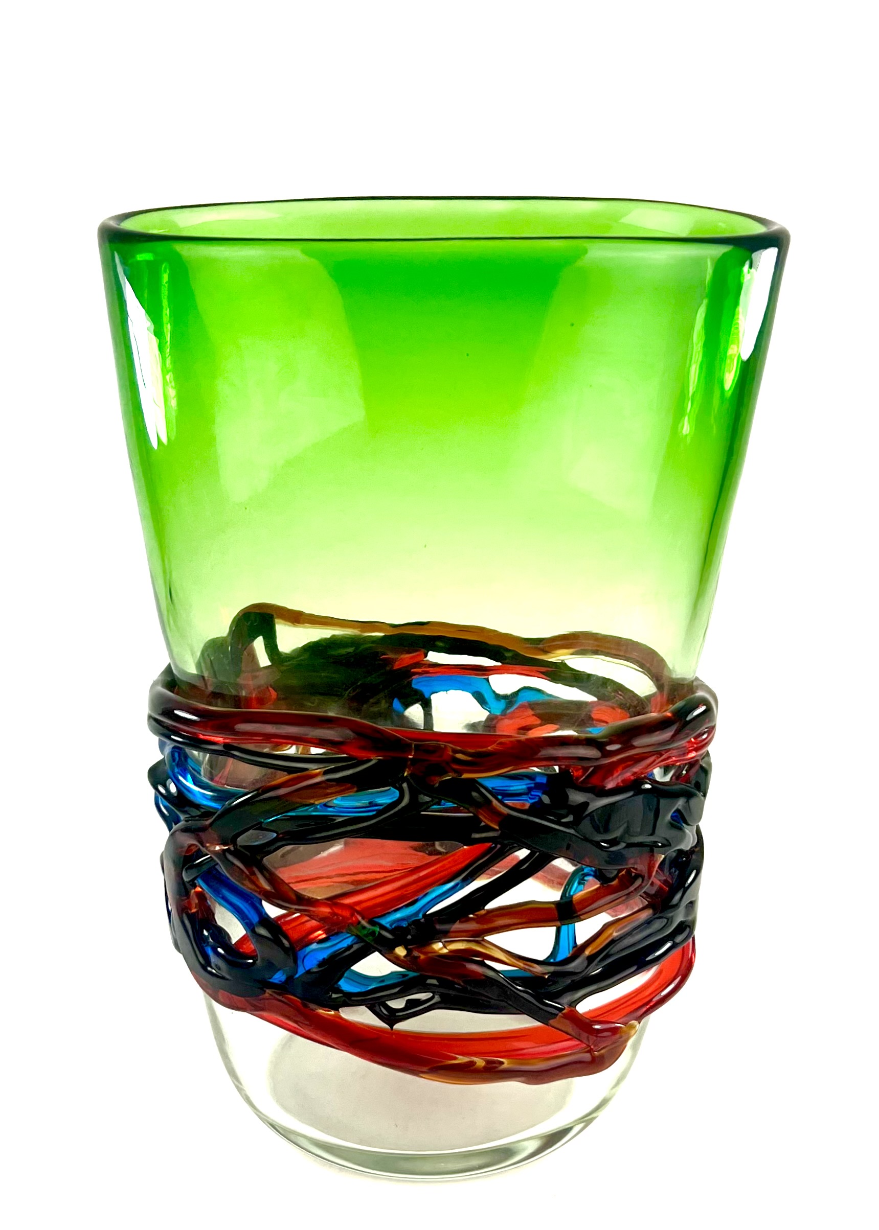 工芸品 SAN MARCO MURANO GLASS San Marco Murano Glass Vase by Alessandro Mandruzzato for