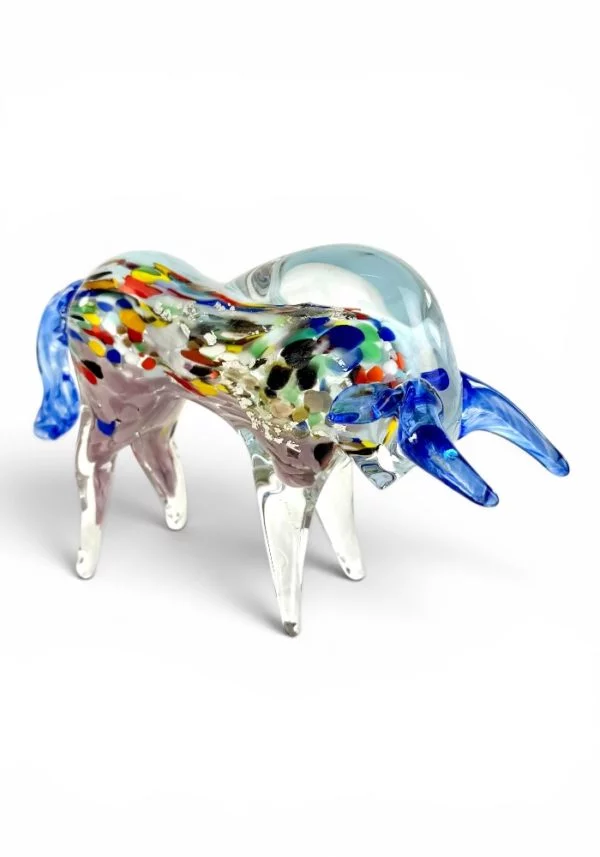 Collection Aida Sommerso - Murano Glass Animal Bull In Murano Glass