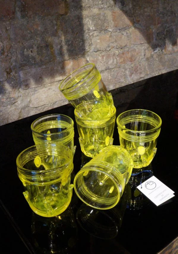 Summer - Set Of 6 Murano Drinking Glasses - "Goto De Fornasa"