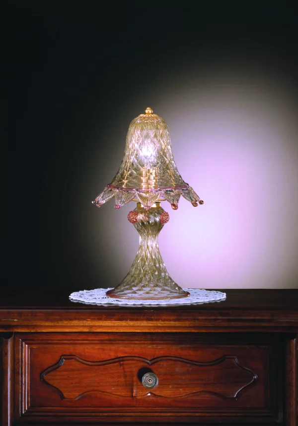 Venetian Glass Lamps In Gold 24 Carats - Murano Glass