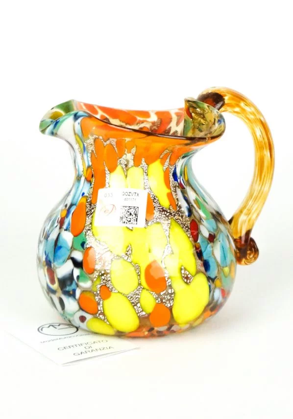 Jug In Murano Blown Glass Amber Fantasy