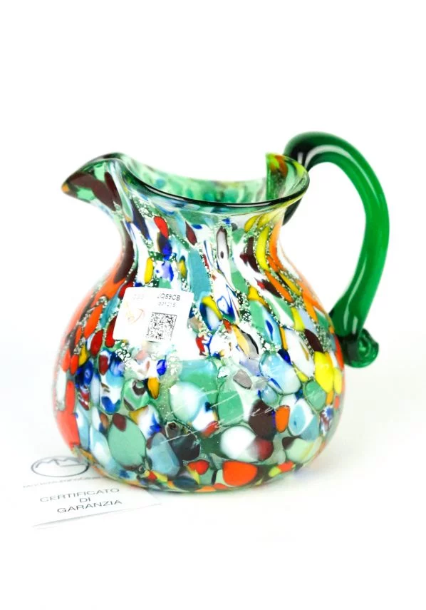 Jug In Murano Blown Glass Green Fantasy