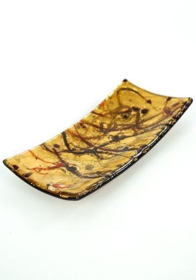 Rectangular Plate Murano Glass - Gold Leaf 24kt