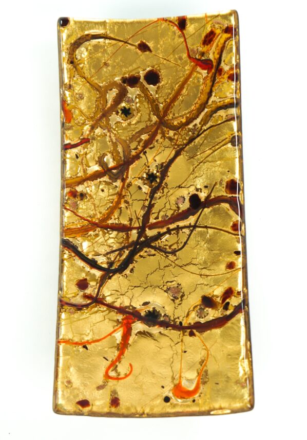 Rectangular Plate Murano Glass - Gold Leaf 24kt