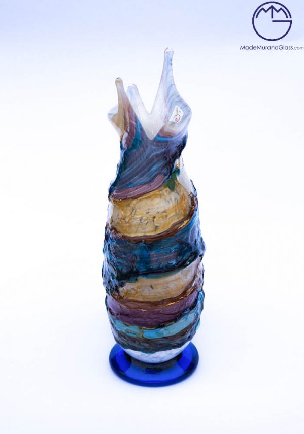New Venice - Murano Glass Vase Sbruffi Blue