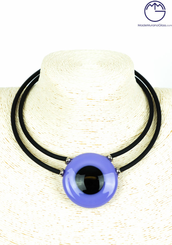 Charms - Purple Necklace - Made Murano Glass