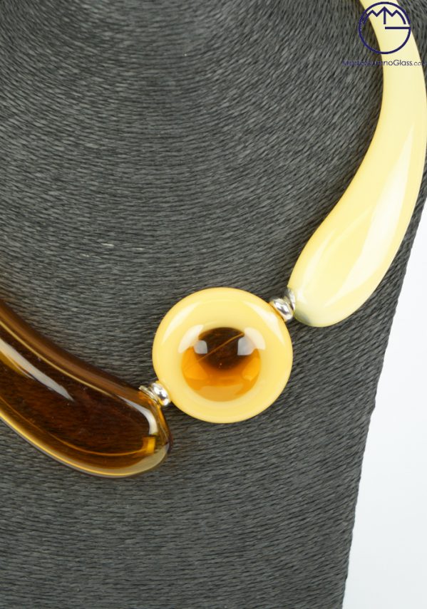 Agar - Amber Opaline Necklace - Made Murano Glass