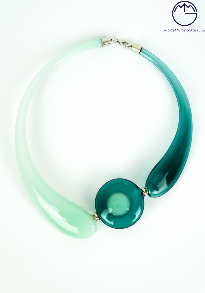 Holly - Emerald Opaline Necklace - Made Murano Glass
