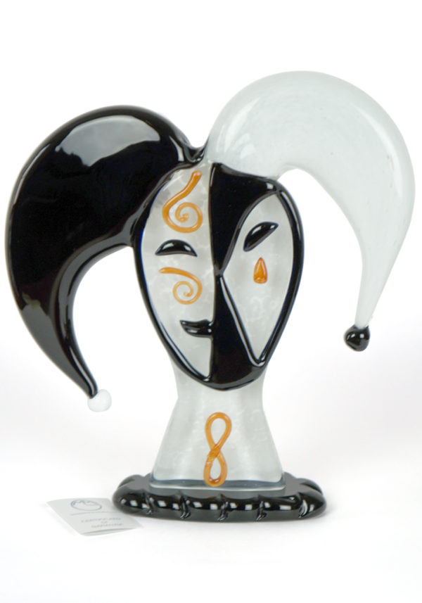 Sculpture Jolly Carnival In Venice - Made Murano Glass