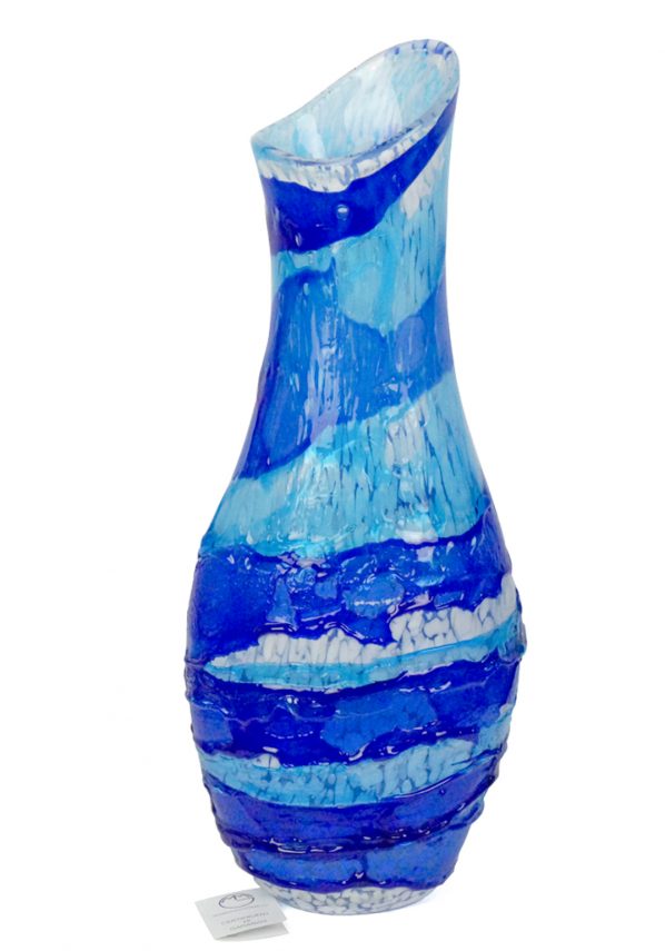 Saraceno - Murano Glass Vase Sbruffi Blue