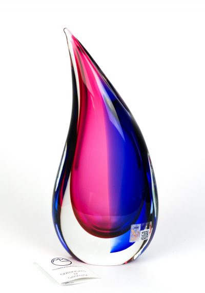 Sofia – Vaso Sommerso Rubino Blu – Made Murano Glass