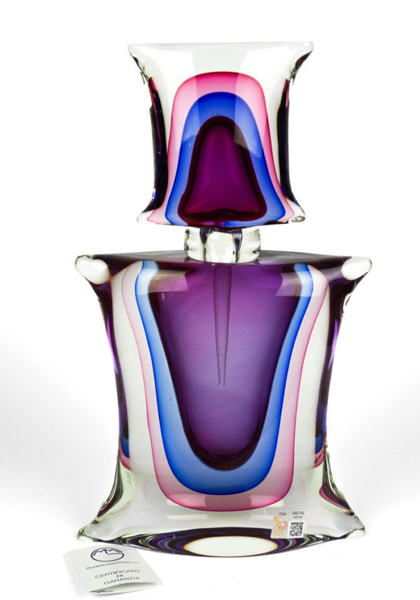 Sommerso Bottle - Made Murano Glass