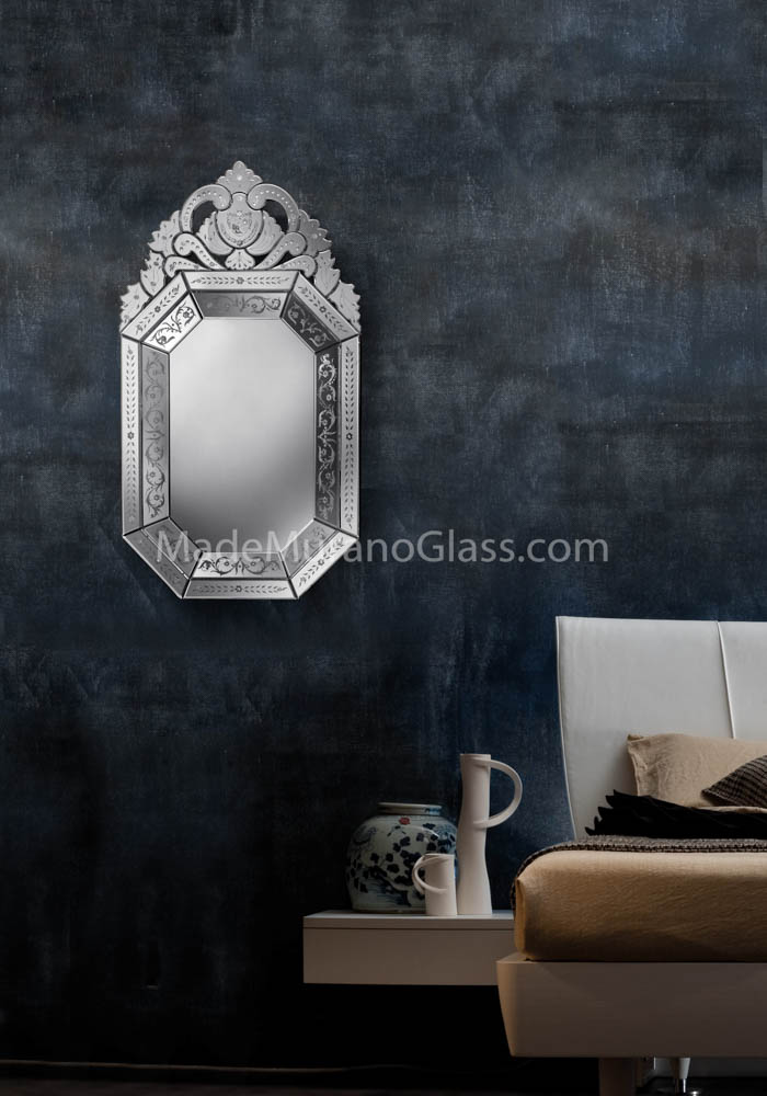 Silver Venetian Glass Wall Mirror - Museo