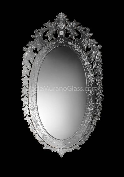 Silver Murano Mirror - Faro - Venetian Glass