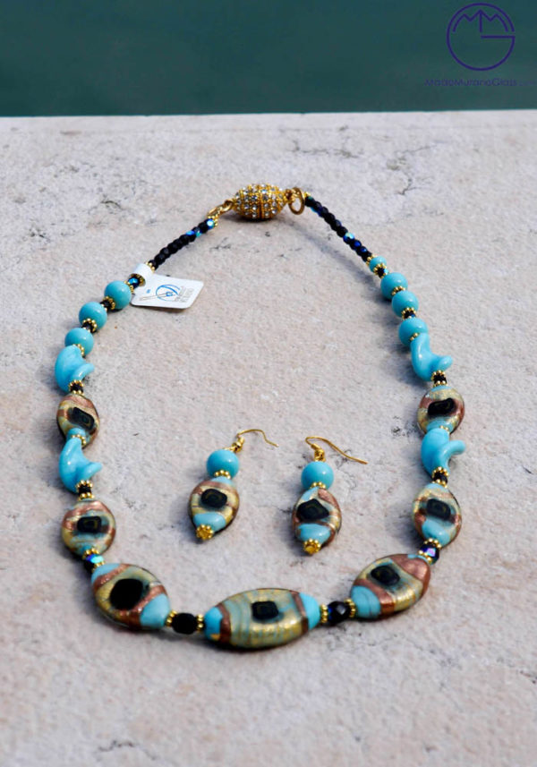 Cambridge - Necklace And Earrings In Murano Glass - Venetian Glass Jewellery