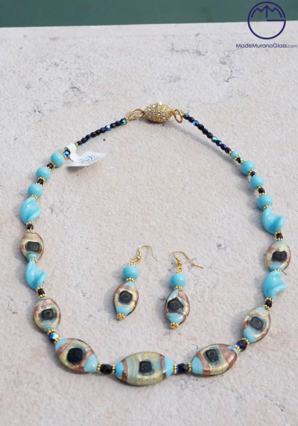 Cambridge - Necklace And Earrings In Murano Glass - Venetian Glass Jewellery