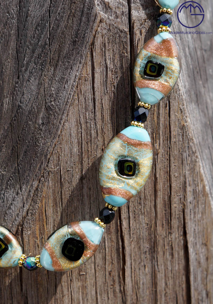 Fiore In Vetro Di Murano Blu Cobalto Con Sfumature Multicolore 1 920x920 - Foto 3