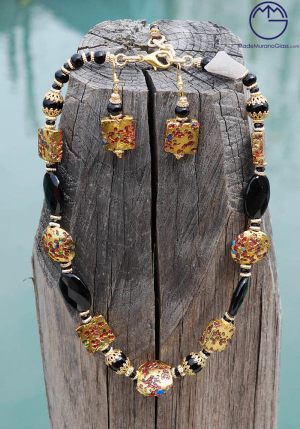 Bogota - Necklace And Earrings In Murano Glass - Venetian Glass Jewellery