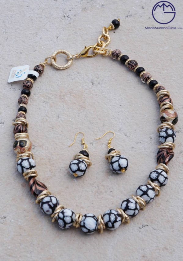 Sand - Necklace And Earrings In Murano Glass - Venetian Glass Jewellery