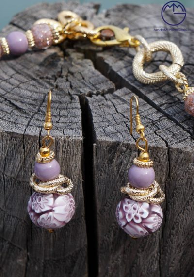 Sand - Necklace And Earrings In Murano Glass - Venetian Glass Jewellery