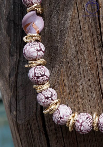 Venetian Glass Jewellery - Necklace With Murrina In Murano Glass