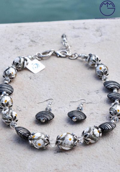 Aberdeen - Necklace And Earrings In Murano Glass - Venetian Glass Jewellery