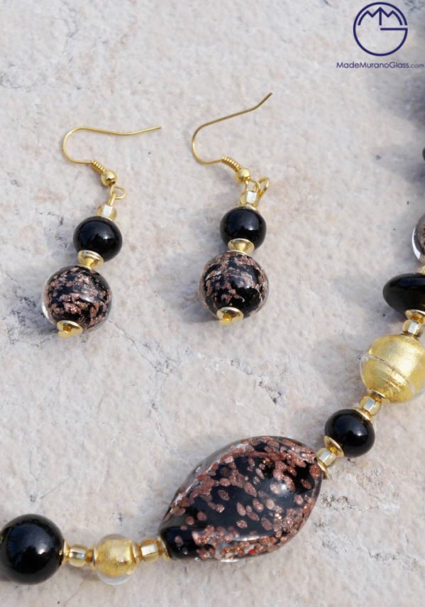 Desert - Necklace And Earrings In Murano Glass - Venetian Glass Jewellery