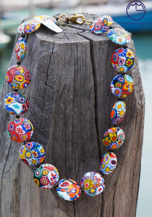 Vintage Millefiori Bead Necklace from Italy – originalwoolydragon