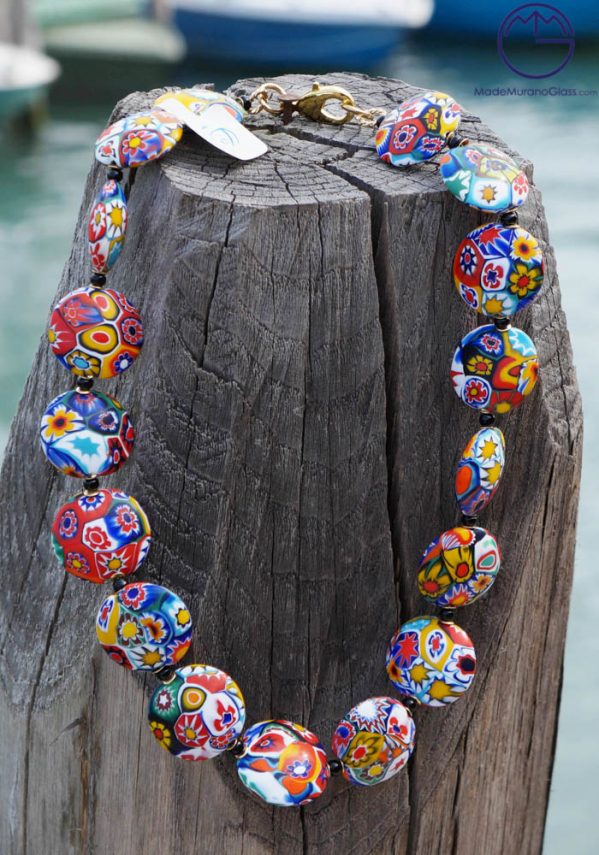 Venetian Glass Jewellery - Necklace In Murano Glass With Murrina