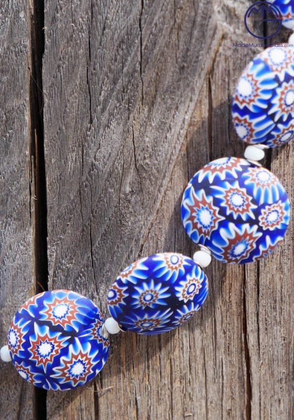 Chicago - Venetian Glass Jewellery - Necklace In Murano Glass With Murrina