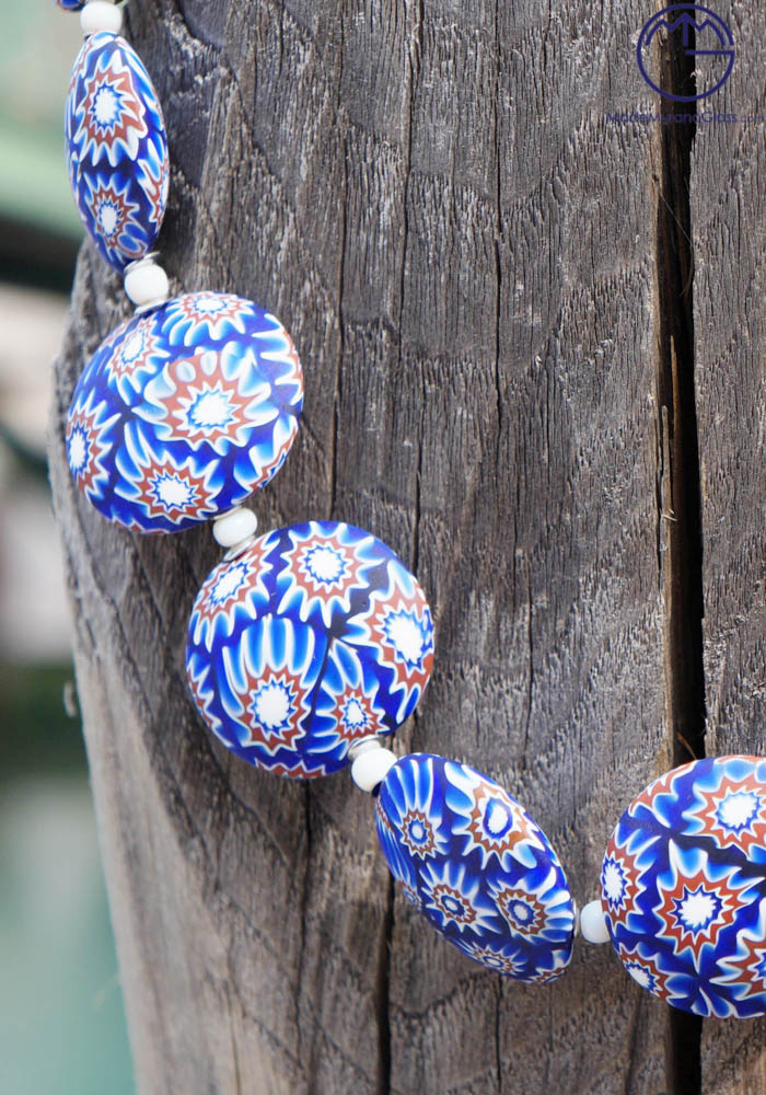 MURANO MORGILLO GLASS ムラノ 金彩ブルー双耳飾り グラス Chinese Couple Blue Sommerso Murano Glass