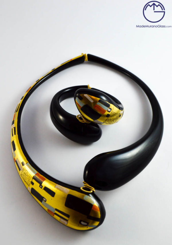 Klimt - Necklace And Bracelet In Murano Glass - Venetian Glass Jewellery