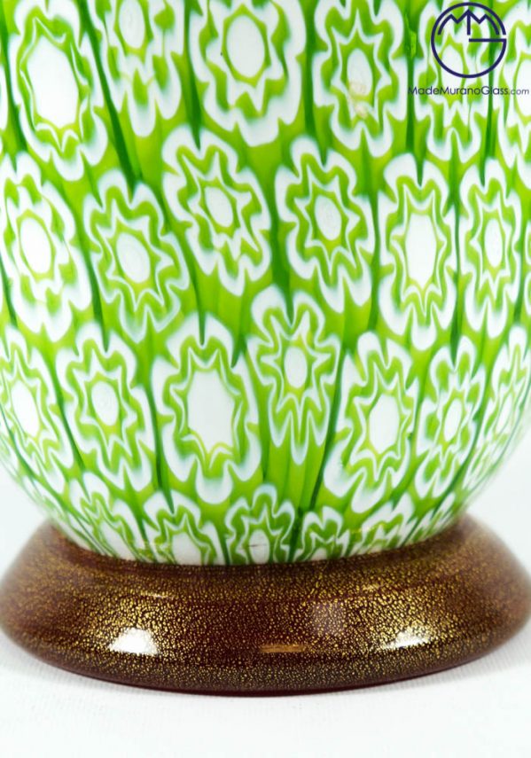Exclusive Venetian Glass Vase With Murrina And Gold 24 Carats - Murano Glass