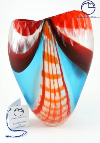 Stefy - Exclusive Venetian Glass Vase Engraved - Murano Glass