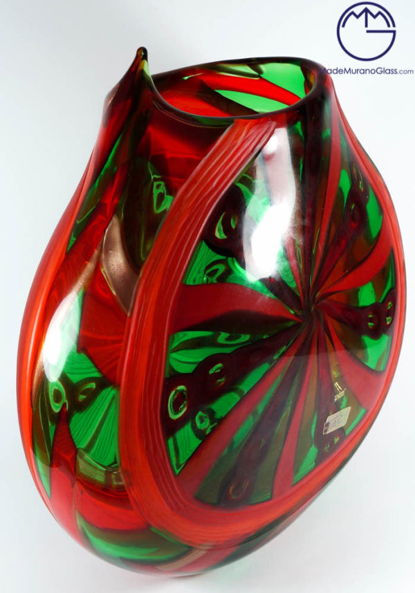 Exclusive Venetian Glass Vase Engraved