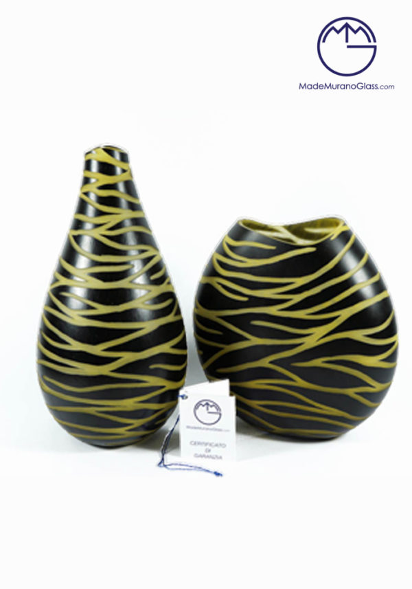 Mistery - Couple Venetian Glass Vase Engraved