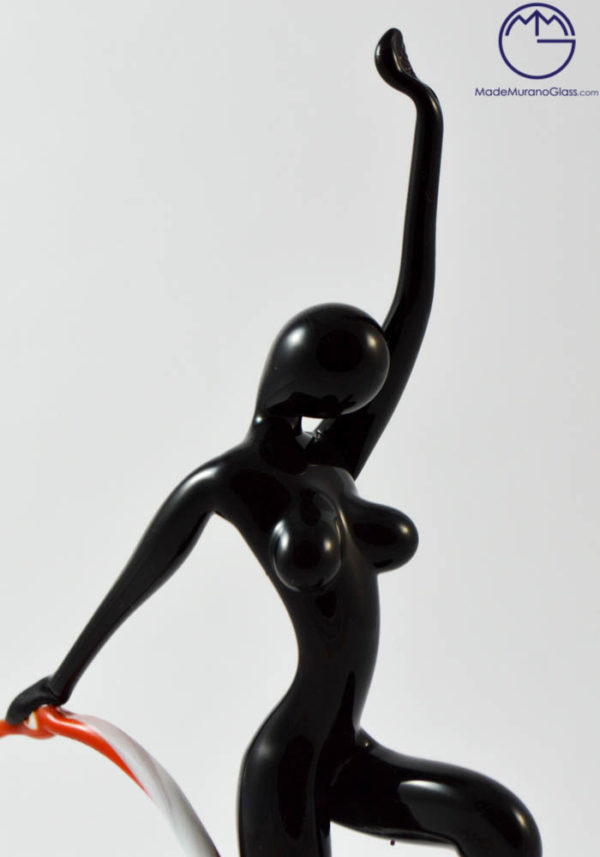Figurine Gymnast With Circle Glass Made Murano Glass