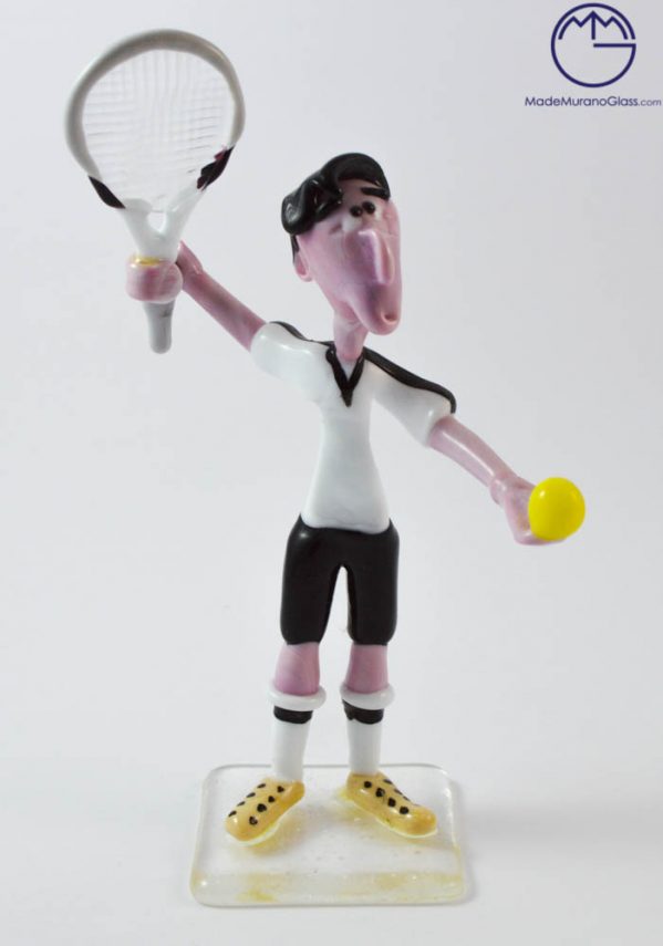 Murano Glass Figurines - Tennis Player - Murano Collection
