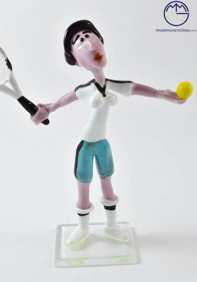 Murano Glass Figurines - Tennis Player - Murano Art