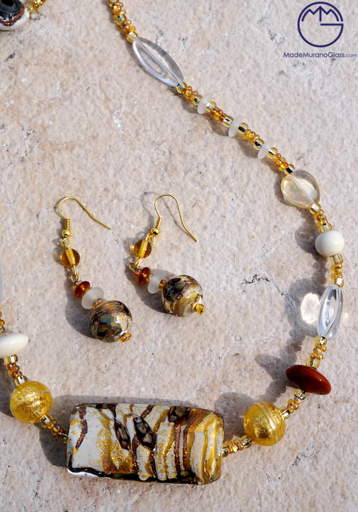 Newcastle - Necklace And Earrings In Murano Glass - Venetian Glass Jewellery